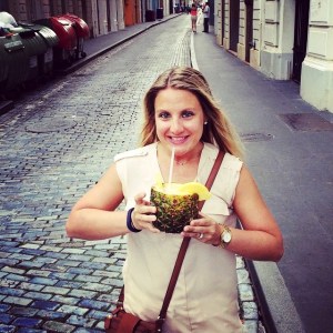 Andrea with her drink