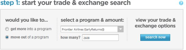 Easy enough to input the miles you want to get rid of