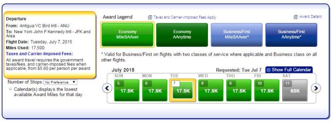 Choose your day to return from Antigua